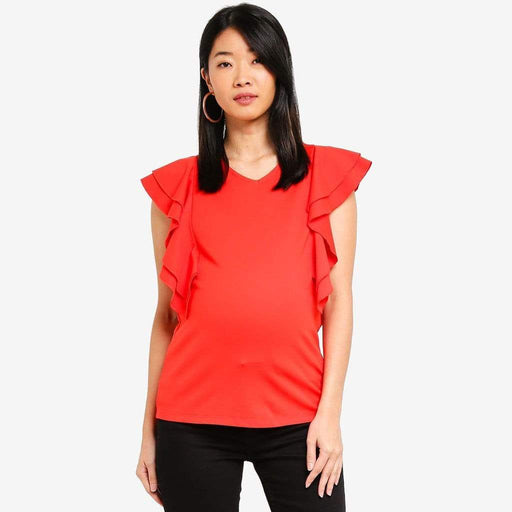 Ruffles Sleeves Crissy Coral Nursing Top