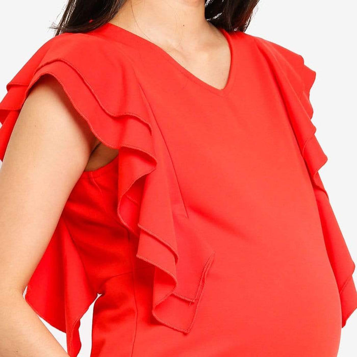 Ruffles Sleeves Crissy Coral Nursing Top
