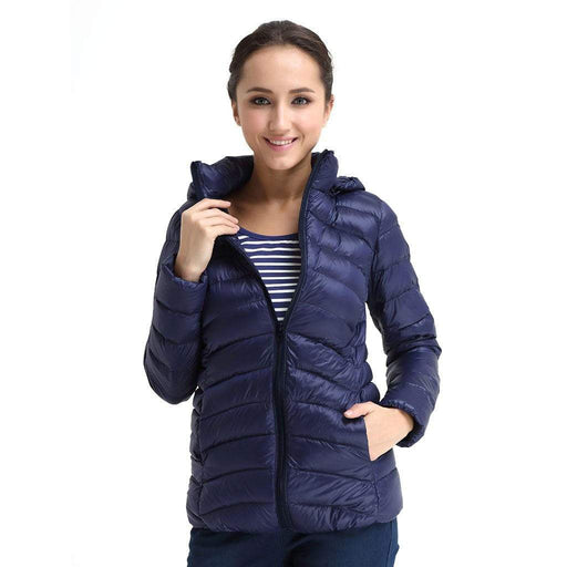 Belle Hooded Down Jacket Navy