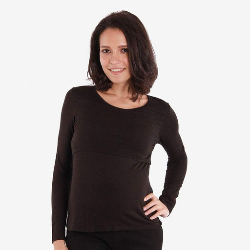 Belva Long Sleeved Round Neck Tee Black