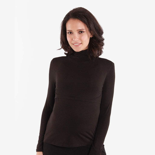 Bellezza Turtle Neck Nursing Top Black