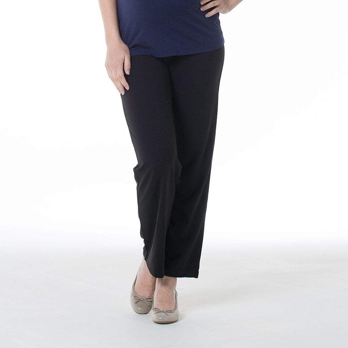 Giselle Bamboo Cotton Wide Leg Matenity Pants Black