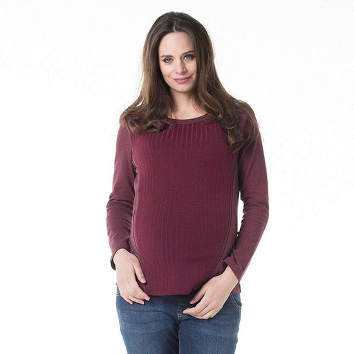 Clove Zipper Nursing Top Maroon