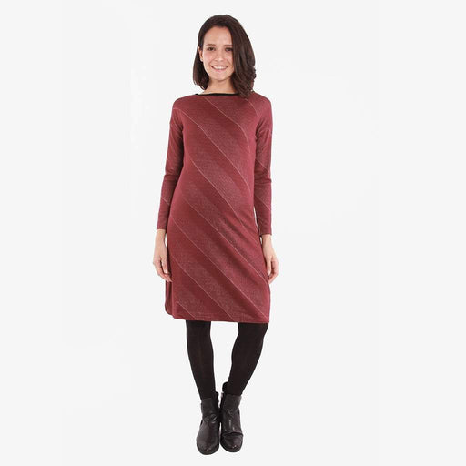 Colette Bateau Neck Dress Maroon