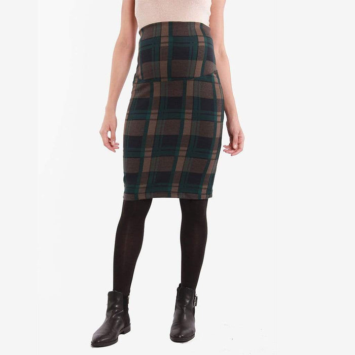 Eda Plaids Maternity Skirt Pencil Navy