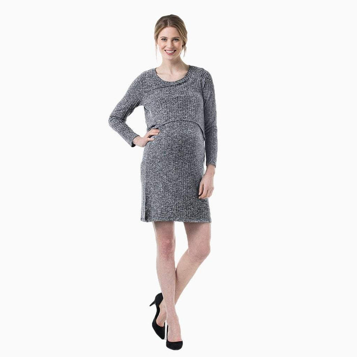 Coline Back Slit Dress Grey