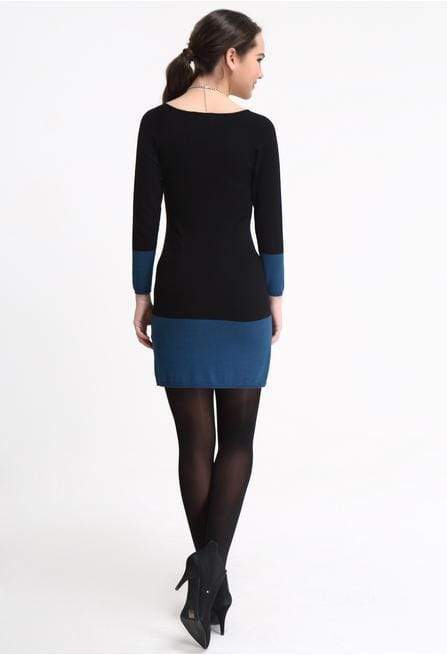 Shirley Contrast Stripes Dress Black