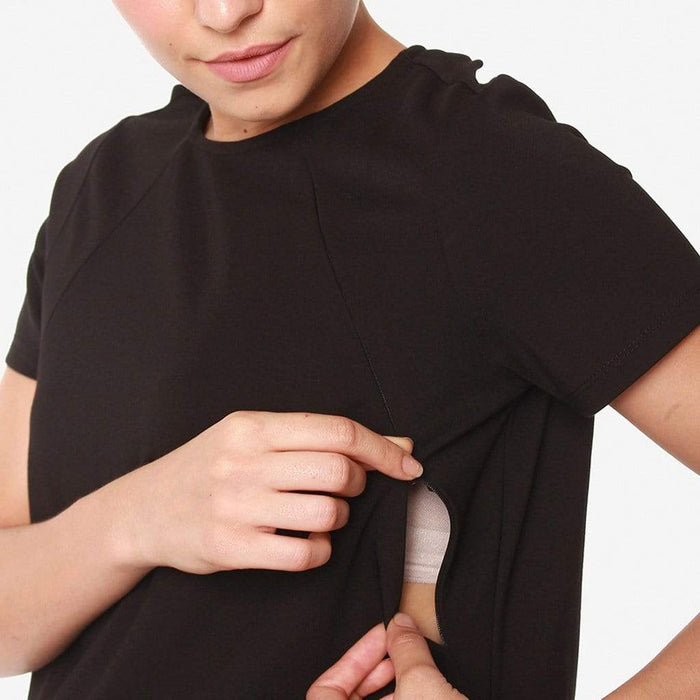 Cynthia Short Sleeve Maternity Dress Black