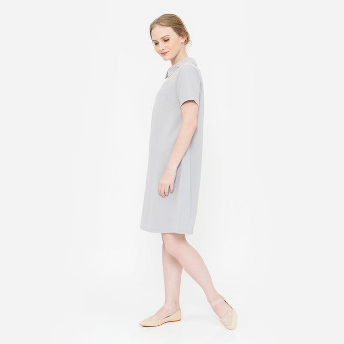 Short Sleeves Yeva Nursing Dress Grey
