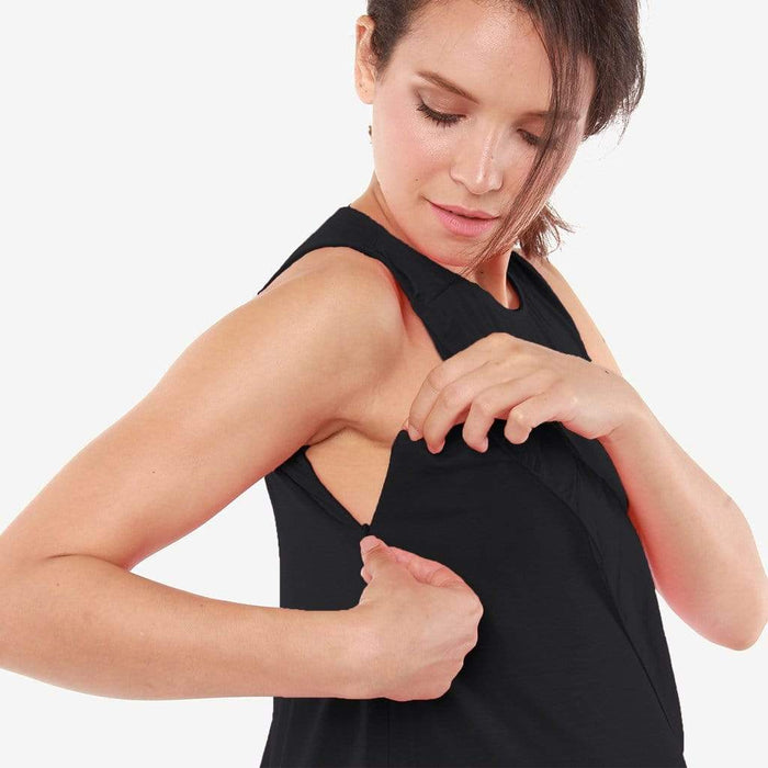 Sleeveless Caliana Frills Nursing Top Black