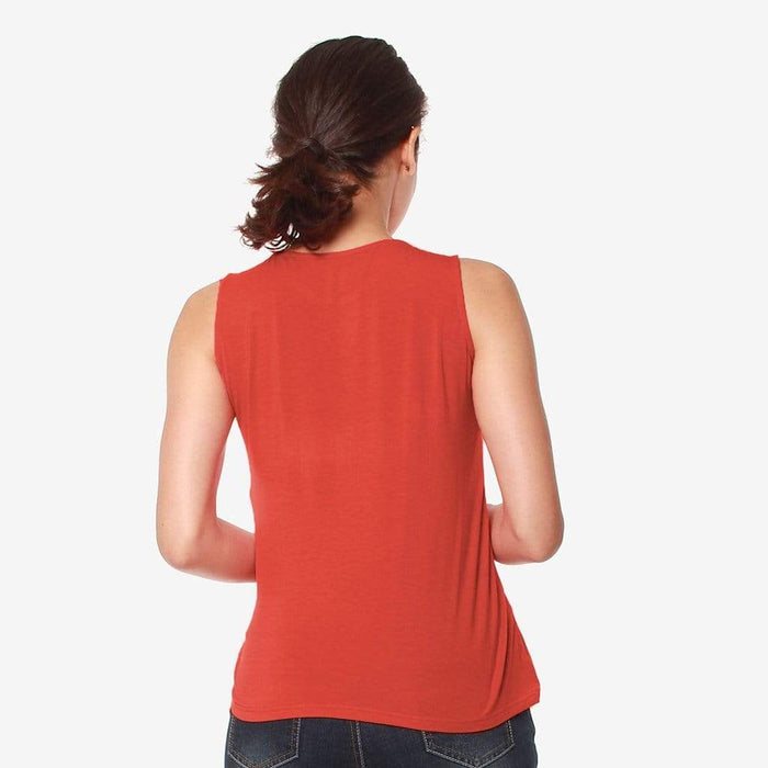 Sleeveless Caliana Frills Nursing Top Dark Coral