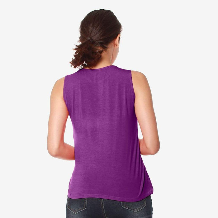 Sleeveless Caliana Frills Nursing Top Eggplant