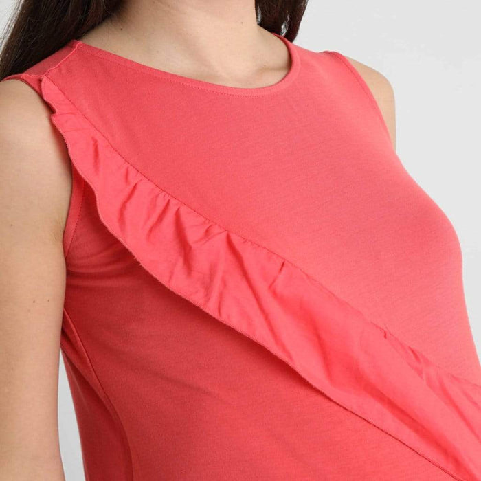 Sleeveless Caliana Frills Nursing Top Tulip