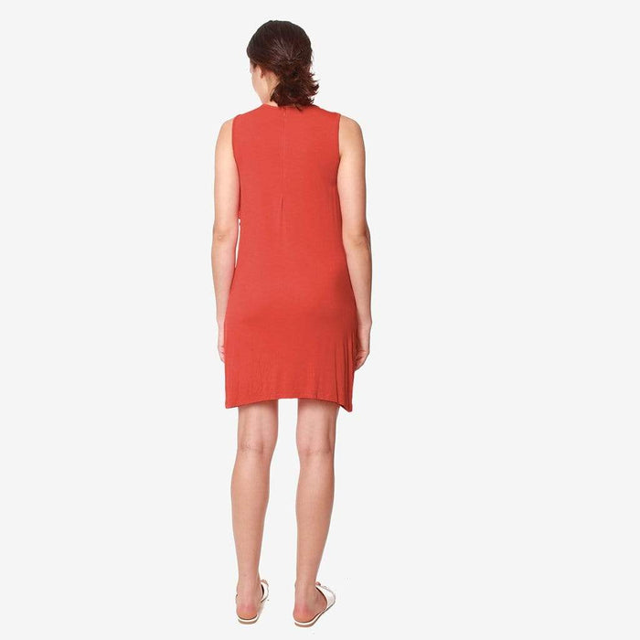 Sleeveless Calida Frills Bamboo Cotton Nursing Dress Dark Coral