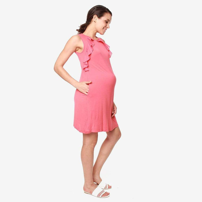Sleeveless Calida Frills Bamboo Cotton Nursing Dress Tulip