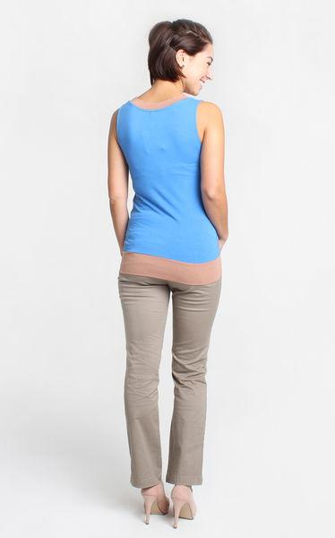 Casey Sleeveless Contrast Bamboo Maternity Top Blue