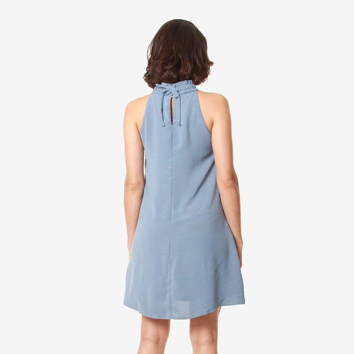 Sleeveless Halter Neck Ciana Nursing Dress Grey Blue