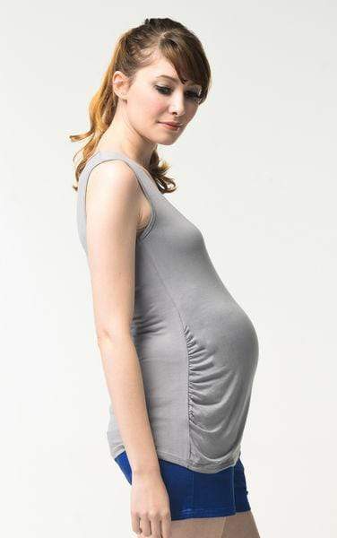 Patty Bamboo Cotton Tank Maternity Top Grey