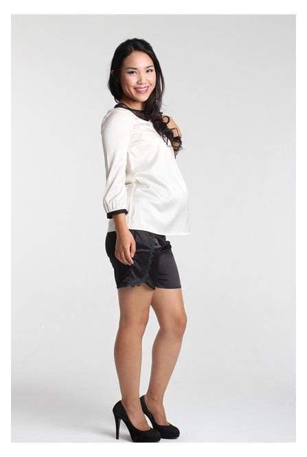 Thirza Petal Maternity Shorts Black