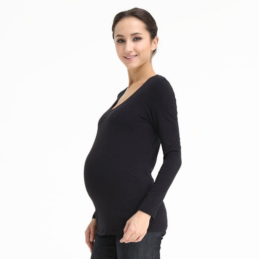 Vera V-Neck Nursing Nursing Top Black