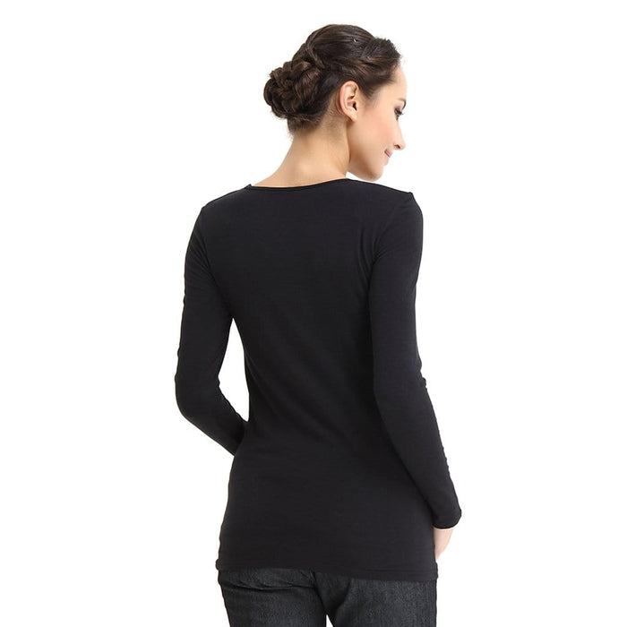 Vera V-Neck Nursing Nursing Top Black