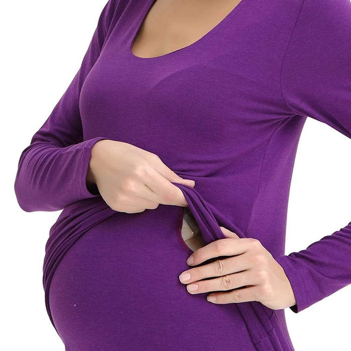 Vera V-Neck Nursing Nursing Top Purple