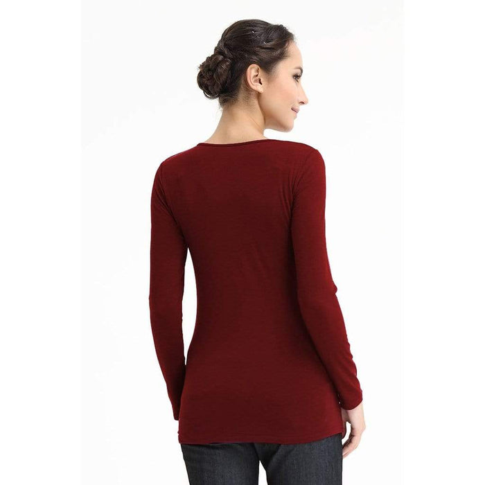 Vera V-Neck Nursing Nursing Top Maroon