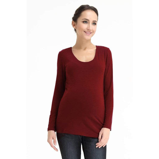 Vera V-Neck Nursing Nursing Top Maroon