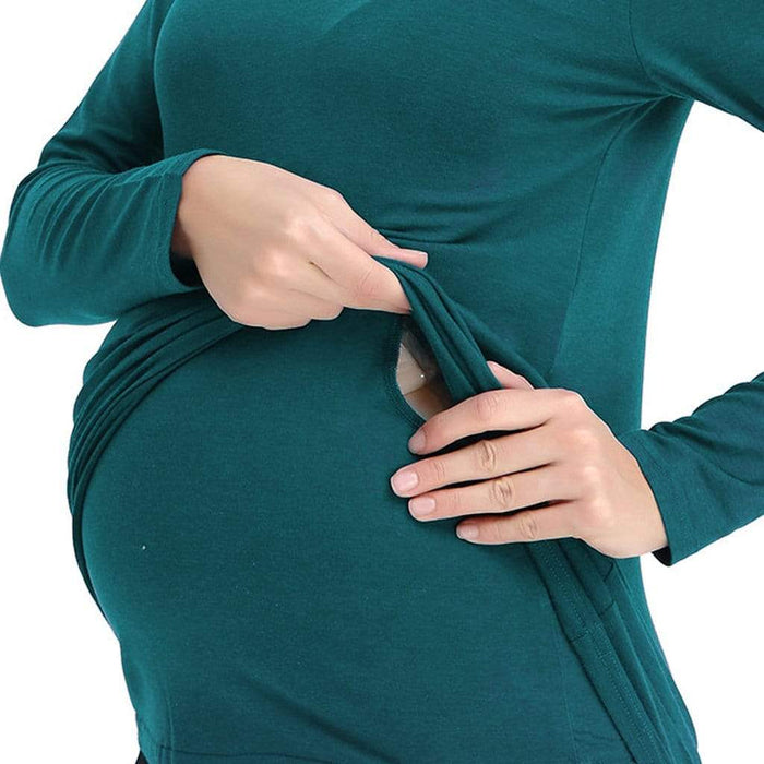 Vera V-Neck Nursing Teal Top