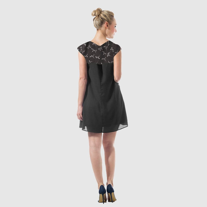 Carita Block Black Sprig Nursing Dress