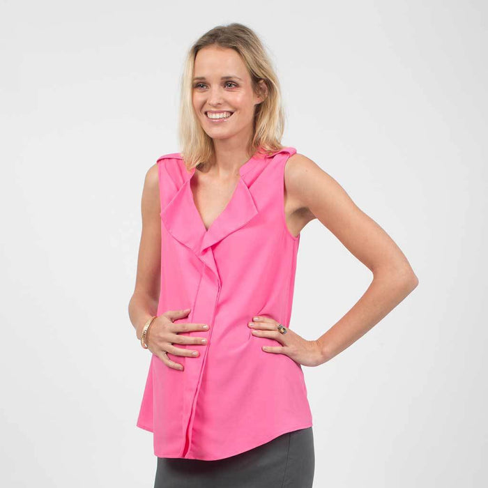 Becca V-Neck Top Fuchsia