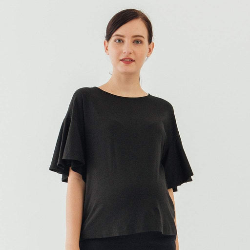 Flutter Sleeves Adalie Top Black