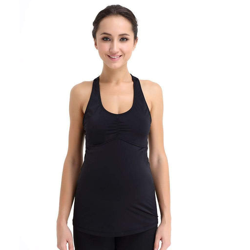 Noir Halter Maternity Activewear Black Stripes