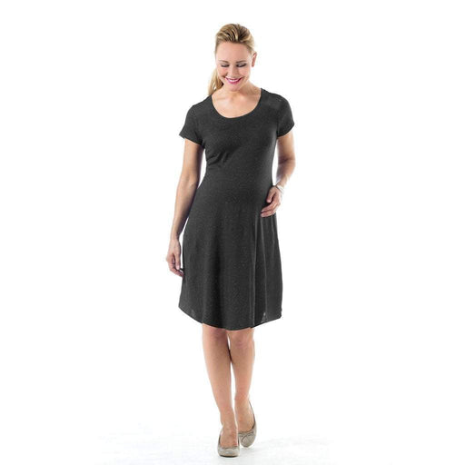 Short Sleeve Cerulean Nursing Dress Dark Grey