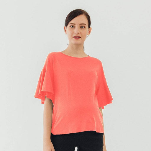 Flutter Sleeves Adalie Nursing Top Coral