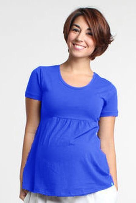 Jenny Round Neck Empire Line Cotton Spandex Royal Tee