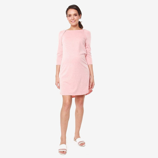 Raglan Sleeves Britney Maternity Dress Pink