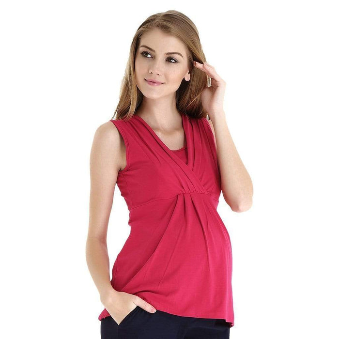 Alexandra Empire Nursing Top Red