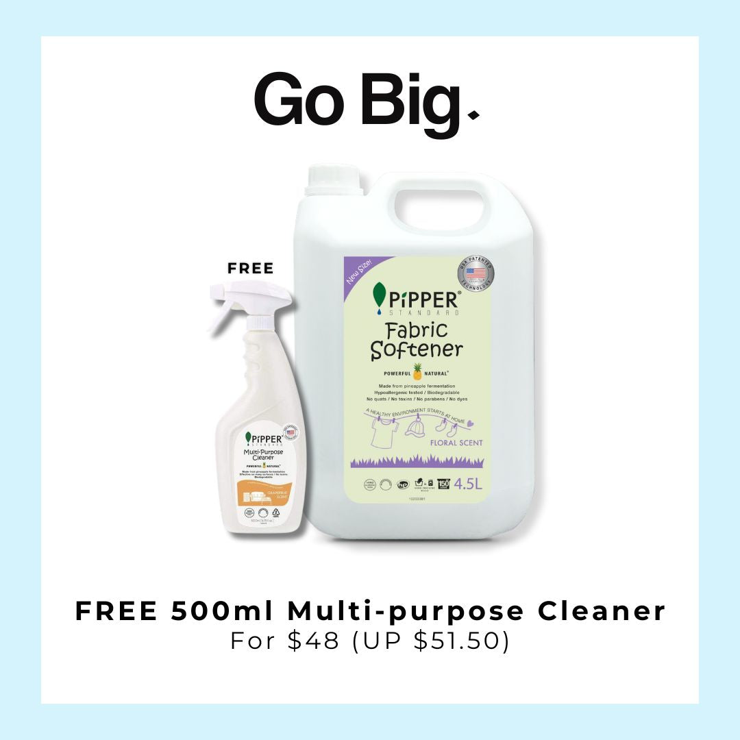 Pipper Standard Sale Go Big: Free 500ML Multi-purpose cleaner when you buy a 4.5L carton