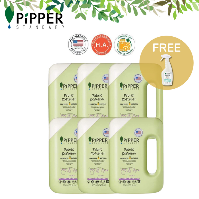 Pipper Standard Fabric Softener Floral 900ml X 6 [carton] + FREE Multi Purpose 500ml