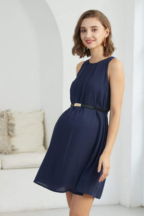 Carmene Sleeveless Nursing Dress Navy