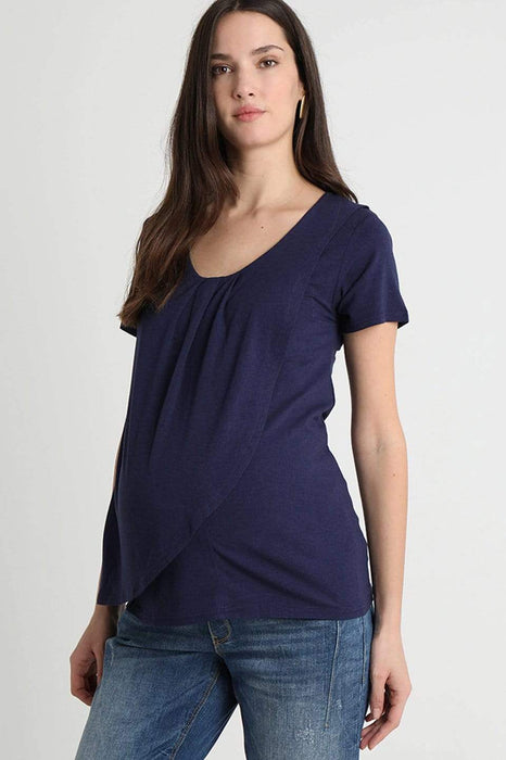 Cloria Overlap Nursing Top Navy