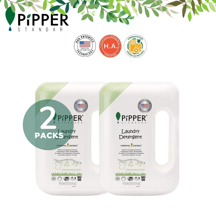 [Twin Pack] Pipper Standard Laundry Detergent Lemongrass 900ml