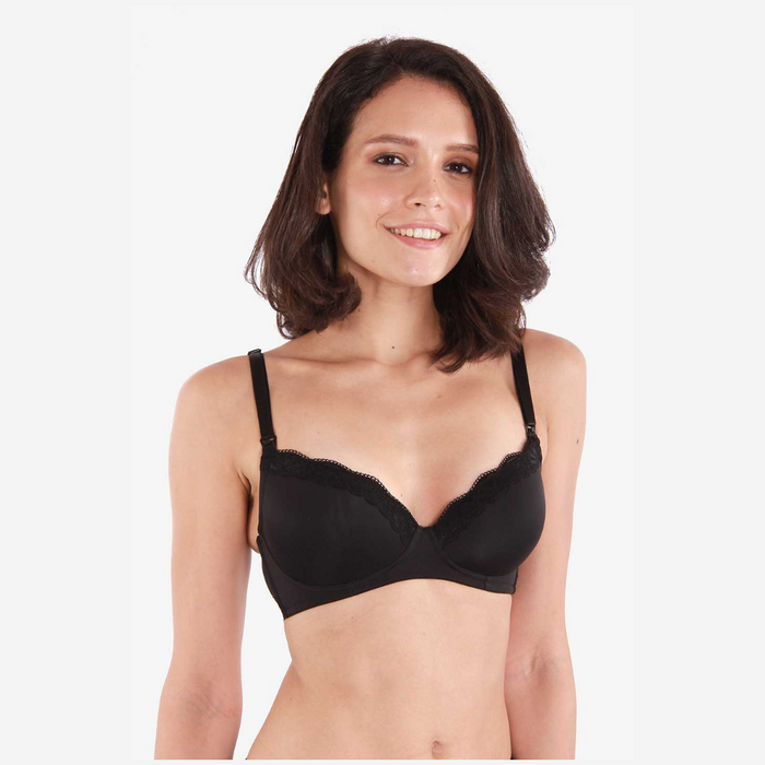 Mardiana Lace Microfibre Nursing Bra Black