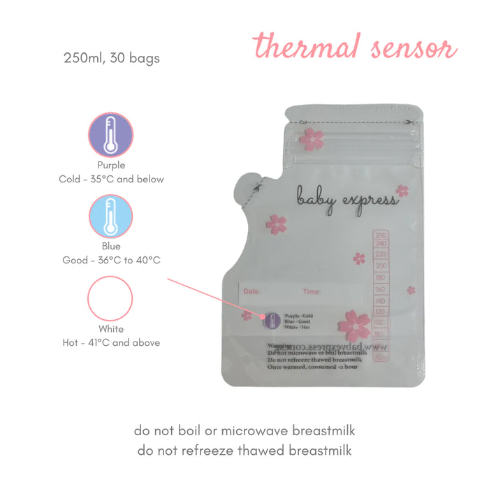 Baby Express Breastmilk Storage Bag With Thermal Sensor