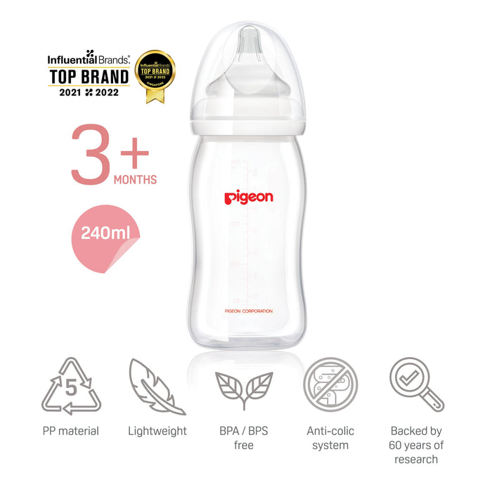Pigeon SofTouch™ Peristaltic Wide Neck PP Feeding Bottle