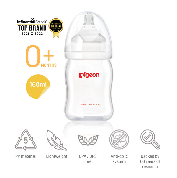 Pigeon SofTouch™ Peristaltic Wide Neck PP Feeding Bottle