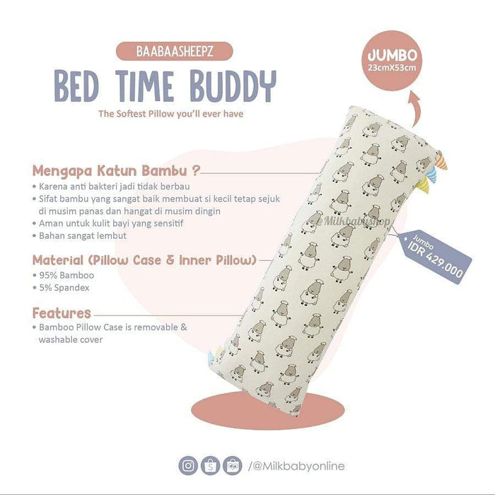 Baa Baa Sheepz  Bed-Time Buddy™ Big Sheepz Pink with Color & Stripe tag - Jumbo