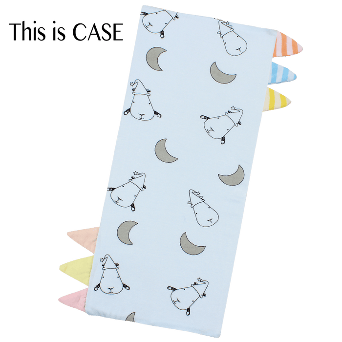Baa Baa Sheepz Bed-Time Buddy™ Case Small Moon & Sheepz Blue with Color & Stripe tag - Small