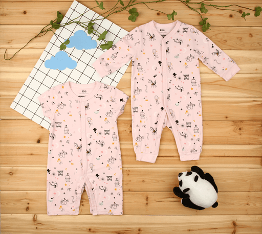 Baby Dream Garden Pink Circus Short Sleeve Flat Bottom Onesie